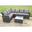 6-Seater Grey Rattan Garden Furniture Set - Left Or Right Hand