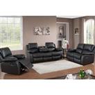 Valencia Black Leather Recliner Sofa In 4 Options
