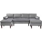 Brushed Velvet Modular Sofa Available In Light Grey Or Dark Grey
