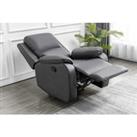 Bonded Leather Recliner Armchair Sofa In Grey