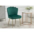 Velvet Touch Accent Chair With Gold Metal Legs In 3 Colours - Green