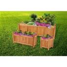 Stylish Wooden Box Shaped Garden Planter - 3 Sizes