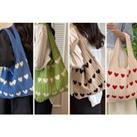 Women'S Heart Crochet Tote Bag - 4 Options - Khaki
