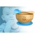 Bamboo Bowl & Spoon Set With Suction - 2 Options, 6 Colours - Yellow