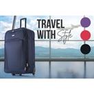 Soft Shell Cabin Suitcase With 2 Wheels - 4 Colour Options - Black