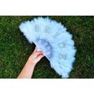 'Bride To Be' White Feather Diamante Folding Hand Fan!