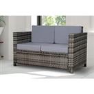 Two-Seater Outdoor Sofa Bench - Three Colours - Brown