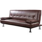 Avon Bonded Leather 3-Seater Sofa Bed In 2 Colours - Black