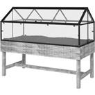 Raised Garden Bed With Mini Greenhouse - Distressed Grey