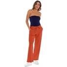 Women'S Ribbed Linen Casual Trousers In 9 Sizes And 4 Colours - Blue
