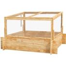 2-In-1 Portable Wooden Greenhouse Planter Box!