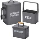 3-Piece Laundry And Cleaning Storage Container Set