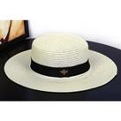 Gucci Inspired Women'S Small Bee Straw Sun Hat - 5 Colours - Cream
