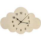 European Style Wooden Cloud Clock - Silver
