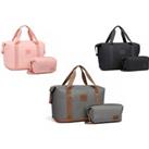 2Pc Expandable Waterproof Travel Duffel Bag Set - 3 Styles - Pink