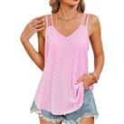 Women'S Spaghetti Eyelet Top In 5 Sizes And 4 Colours - Pink