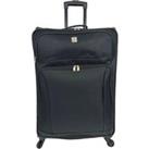 3-Piece Soft Shell Luggage Suitcase Set - 2 Styles - Black
