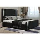 Silver Strip Bed Frame W Headboard - 5 Sizes & 3 Colours - Green
