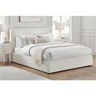 Cleo Cream Boucle Bed Frame W/ Optional Ottoman - 5 Sizes
