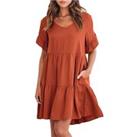 Women'S Mini Summer Dress With Pockets - 5 Sizes & 6 Colours - Black