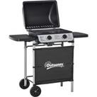 2-Burner Gas Bbq Grill With Cooking & Side Shelves