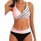 Women'S Split Style Printed Bikini In 5 Sizes And 6 Colours - Pink