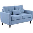 2-Seater Sofa With Cushion And Armrests - Grey Or Light Blue