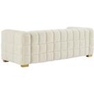 3-Seater Teddy Fleece Boucle Bubble Sofa With Pillows In Cream