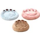 Bear Paw Shaped Fluffy Pet Sofa In 3 Sizes & 3 Colours - Grey