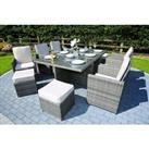 10-Seater Rattan Outdoor Dining Set - 2 Colours - Grey