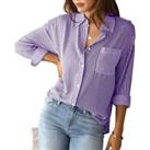 Women'S Button Down Shirt In 6 Sizes & 5 Colours - Grey
