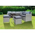 9 Seater Rattan Outdoor Sofa Set W/ Dining Table - 2 Colours - Grey