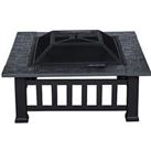 3-In-1 Square-Shaped Bbq Fire Pit Grill