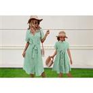 Mother And Daughter Summer Dresses - 2Yrs To Adult Sizes! - Green