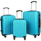 Stripped 3-Piece Luggage Travel Suitcase Set - 6 Colour Options! - Silver